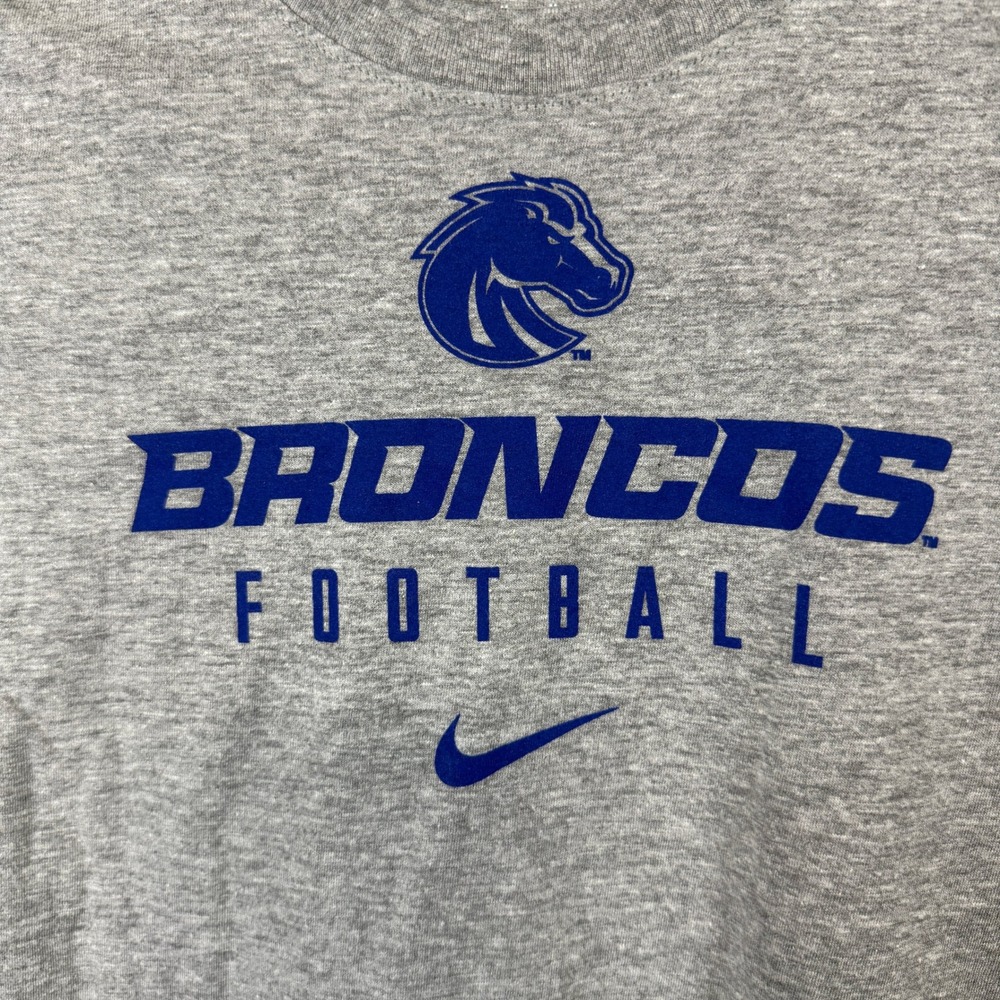 Boise State Broncos Football Nike YOUTH Medium Long Sleeve Gray Shirt - Picture 2 of 7